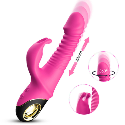 Magnetic Charging Rabbit Dildo Big Rotating Vibrator Dương vật đâm vào