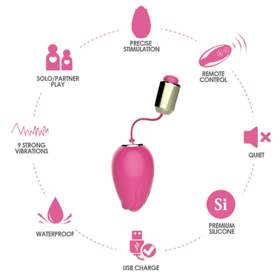Đồ Chơi Tình Dục Trứng Rung Điểm G Cho Nữ Điều Khiển Không Dây Mini Flower Silicone