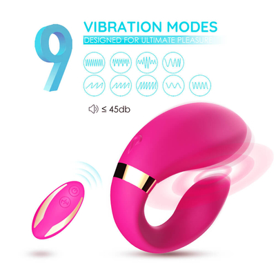Động cơ kép Rung màn dạo đầu Trêu ghẹo Máy mát xa Vibes từ xa Đồ chơi cho cặp đôi người lớn