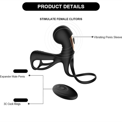 Tay áo dương vật silicon mềm động cơ kép