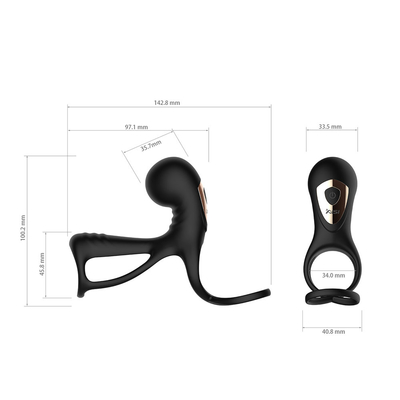 Tay áo dương vật silicon mềm động cơ kép