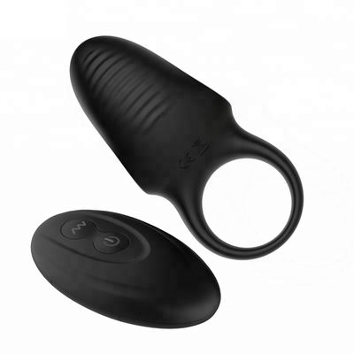 Tay áo dương vật silicon có thể đeo được bằng điện màu đen dành cho nam giới