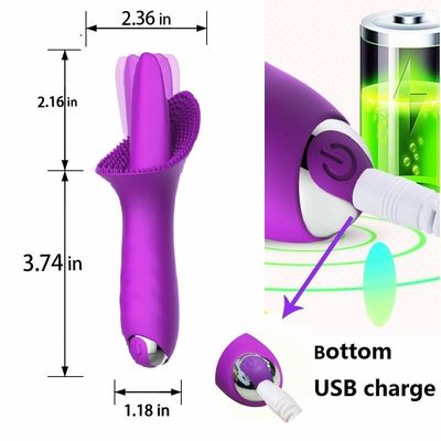 Clit Bullet Vibrator Máy kích thích miệng lưỡi Máy rung dương vật giả mềm 166.5 * 73.6 * 56.5mm