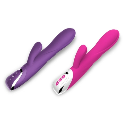 Máy rung thỏ có thể sạc lại 213mm Đồ chơi tình dục Động cơ đôi Pink Lady Vibrator