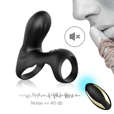 Double Motors 40dbs Vibrating Cock Ring, 280mAh Li pin Máy rung dương vật nam