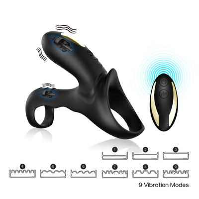 Double Motors 40dbs Vibrating Cock Ring, 280mAh Li pin Máy rung dương vật nam