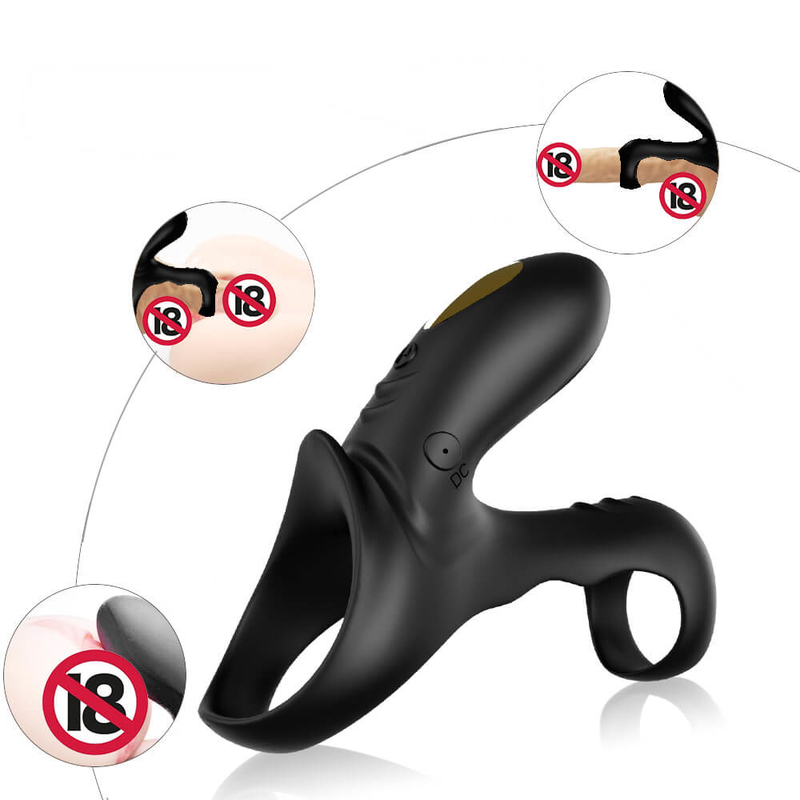 Double Motors 40dbs Vibrating Cock Ring, 280mAh Li pin Máy rung dương vật nam