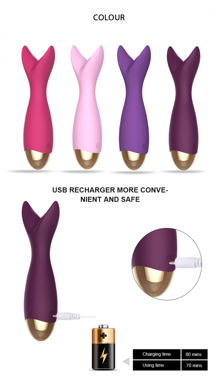 High Quality USB Rechargeable Electric Clitoris Massage Y- Vibrator Wand Other Sex Products